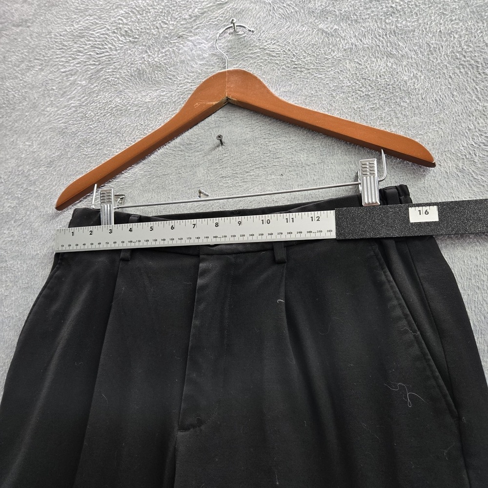 Uniqlo Men Pants M Black Dress Pleated Wide Leg 28" Inseam - Picture 6 of 11